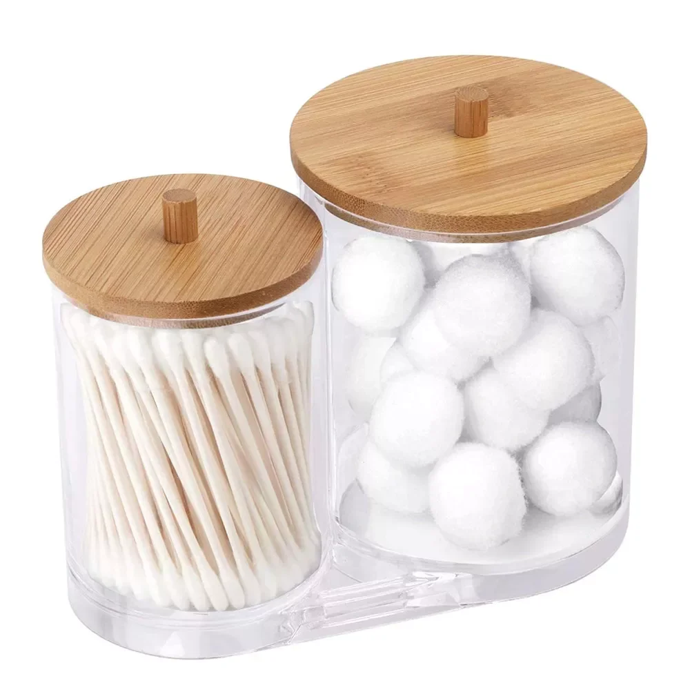 Cotton Pad Organizer Bathroom Storage Box For Cotton Swabs Cosmetics Jewelry Makeup Remover pad Container with Bamboo Lid
Cotton Pad Organizer Bathroom Storage Box For Cotton Swabs Cosmetics Jewelry Makeup Remover pad Container with Bamboo Lid