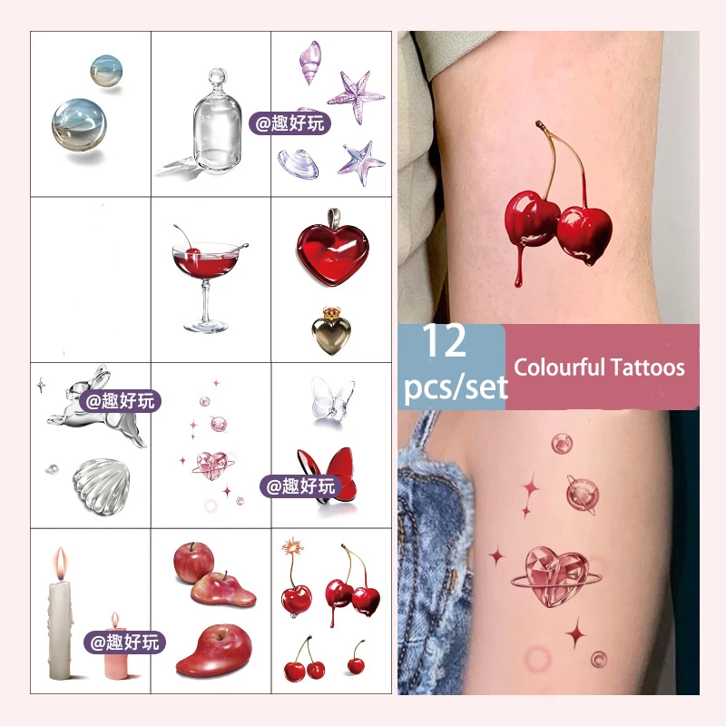 Temporary Waterproof Fake Tattoo 12pcs/set 3D Stereoscopic Colorful Small Fresh Cute Tattoo Set
Temporary Waterproof Fake Tattoo 12pcs/set 3D Stereoscopic Colorful Small Fresh Cute Tattoo Set