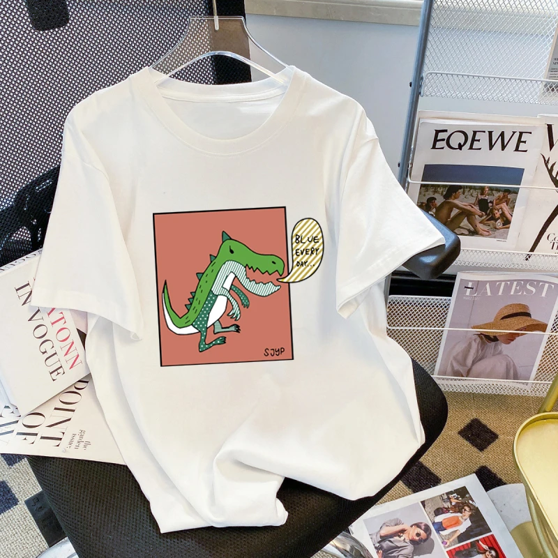DUNMA Women Summer Oversized Tshirts O-neck Cotton Letter Tees Harajuku Girls Short Sleeve Clothes Funny Little Dinosaur T-shirt
DUNMA Women Summer Oversized Tshirts O-neck Cotton Letter Tees Harajuku Girls Short Sleeve Clothes Funny Little Dinosaur T-shirt
