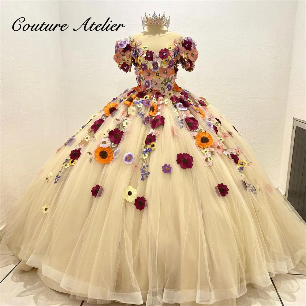 Mexican Corlorful Flowers Quinceanera Dresses Ball Gown Birthday Gowns Off The Shoulder Puff Tulle Sweet 16 Dress vestidos de 15
Mexican Corlorful Flowers Quinceanera Dresses Ball Gown Birthday Gowns Off The Shoulder Puff Tulle Sweet 16 Dress vestidos de 15