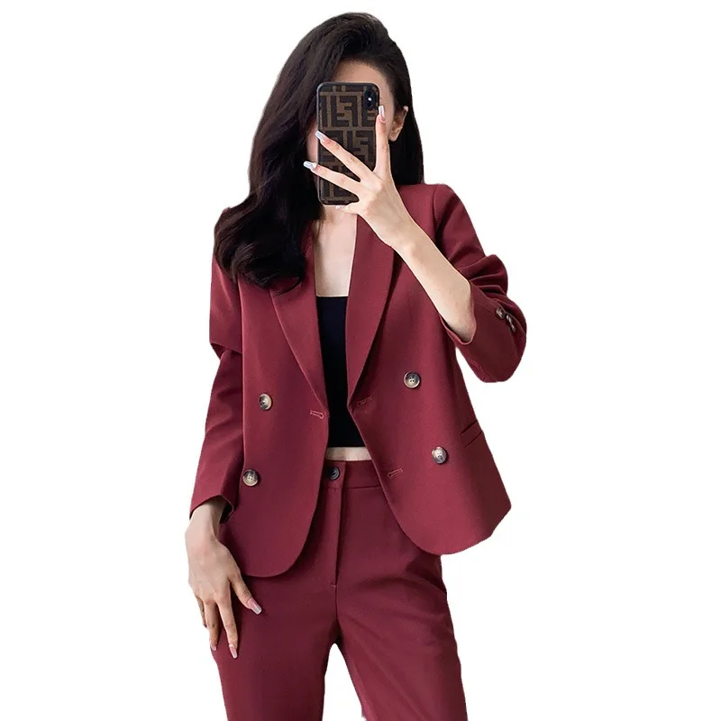 Fashion Pant Suit Women Rose Red Black Beige Office Ladies Business Formal Work Wear Double Breasted Blazer And Trousers
Fashion Pant Suit Women Rose Red Black Beige Office Ladies Business Formal Work Wear Double Breasted Blazer And Trousers