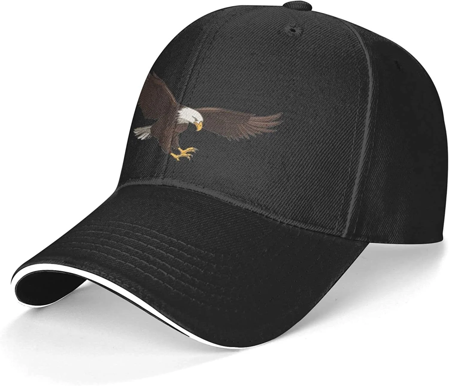 

Eagle Baseball Cap Trucker Hat Sun Caps Outdoor Sports Hats Running for Teenager Men Women Unisex Black White Snapback Hat