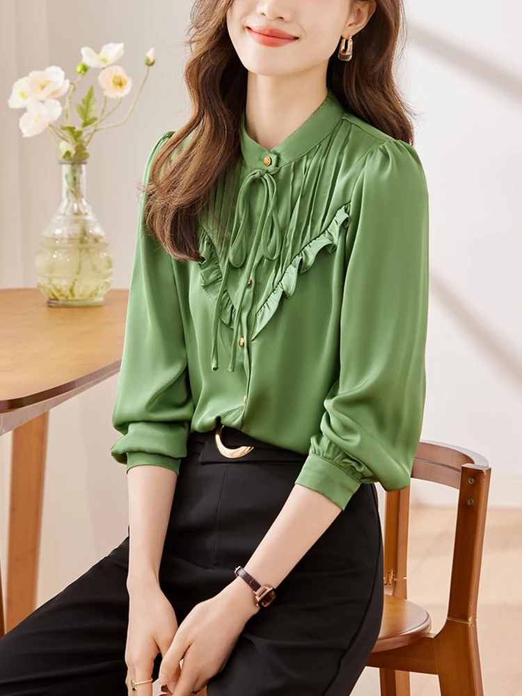 ZJYT Autumn Green Shirts and Blouses for Women Blusa Mujer Moda 2023 Korean Style Casual Office Camisas Tops Long Sleeve White
ZJYT Autumn Green Shirts and Blouses for Women Blusa Mujer Moda 2023 Korean Style Casual Office Camisas Tops Long Sleeve White