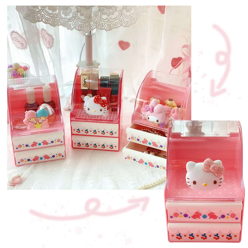 Sanrioed Anime My Melody Kittys Cat Cartoon Flip-top Drawer Box Kawaii Model Doll Desktop Jewelry Box Cute Creative Storage Box 
Sanrioed Anime My Melody Kittys Cat Cartoon Flip-top Drawer Box Kawaii Model Doll Desktop Jewelry Box Cute Creative Storage Box