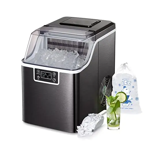 Countertop Ice Maker Machine 53lbs Square Ice Cubes in 24H 24 Ice Cubes Ready in 8 Mins Self-Cleaning Ice Scoop and Basket
Countertop Ice Maker Machine 53lbs Square Ice Cubes in 24H 24 Ice Cubes Ready in 8 Mins Self-Cleaning Ice Scoop and Basket