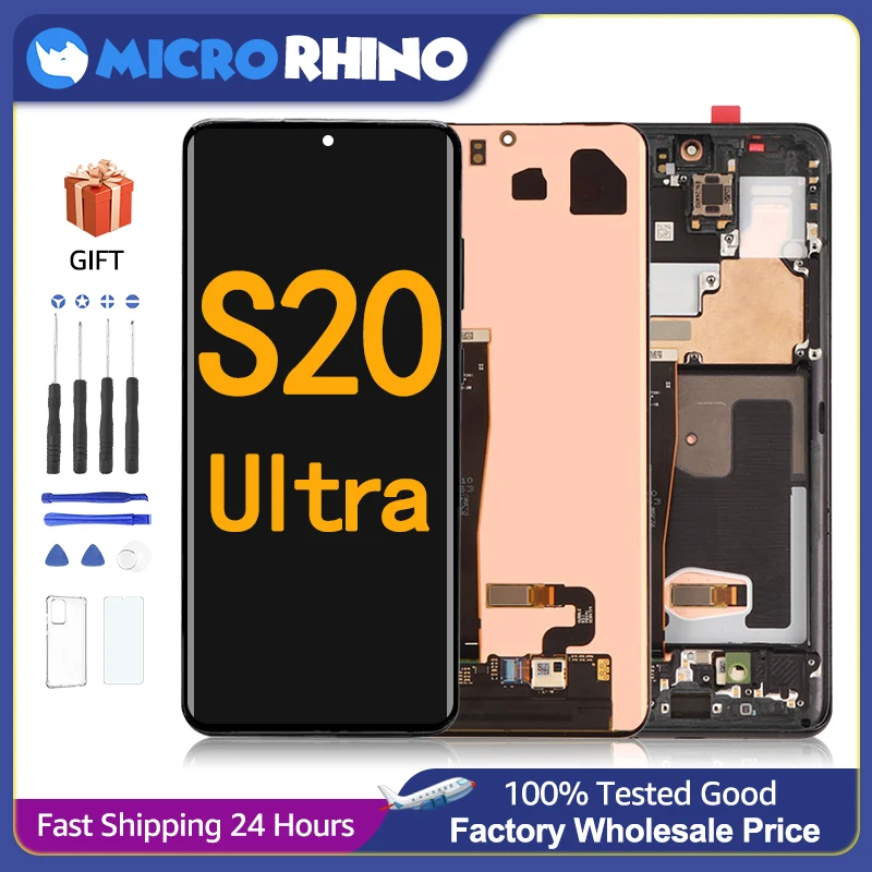 Оригинальный 6,9 дюймовый динамический AMOLED-дисплей для Samsung Galaxy S20Ultra G988 G988F G988B/DS, полный ЖК-дисплей, сенсорный экран, запасные части 
Оригинальный 6,9 дюймовый динамический AMOLED-дисплей для Samsung Galaxy S20Ultra G988 G988F G988B/DS, полный ЖК-дисплей, сенсорный экран, запасные части