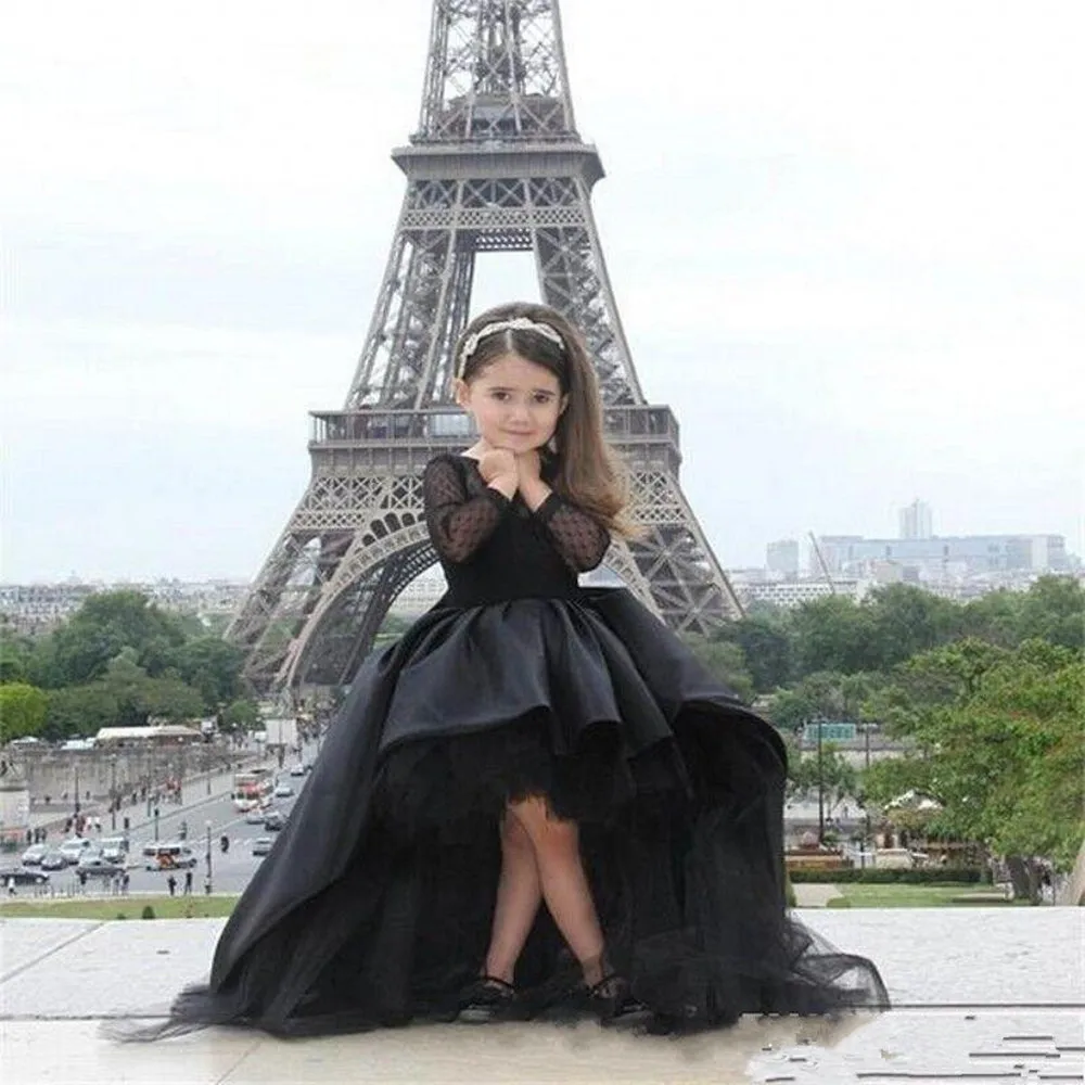 Long Sleeves Girls Pageant Dresses Black High Low Mother And Girl Dress Flower Girl Dresses For Teens Formal Holy Communion Gown
Long Sleeves Girls Pageant Dresses Black High Low Mother And Girl Dress Flower Girl Dresses For Teens Formal Holy Communion Gown