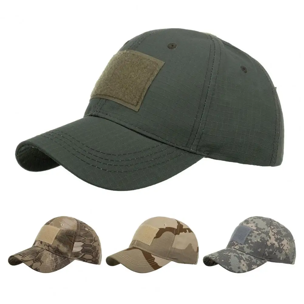 

Fashion Peaked Hat Comfortable Extended Brim Camouflage Print Men Sun Hat Stable Brim Handsome Men Cap for Hiking
