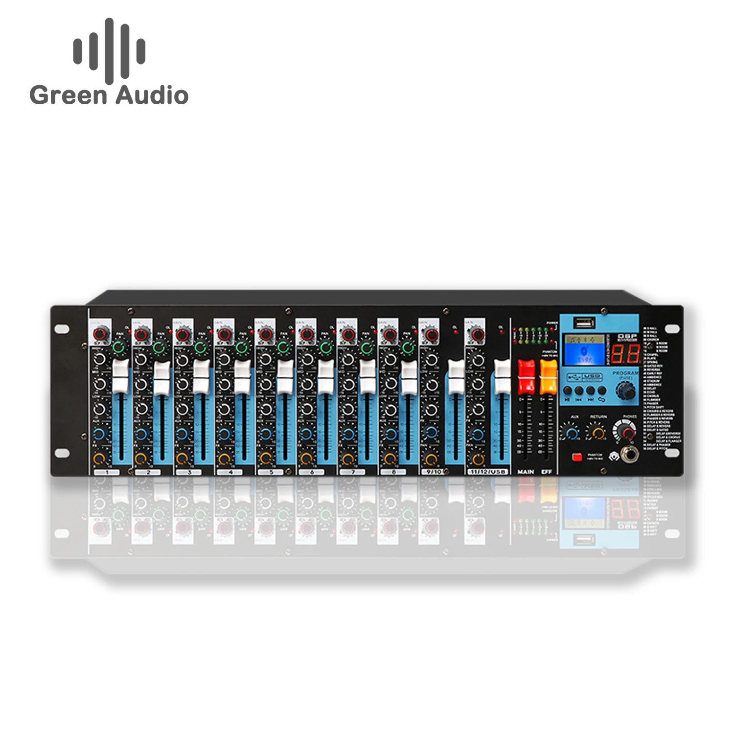 

GAX-K12 12-channel mixer professional rack-mounted embedded with effect analog audio console