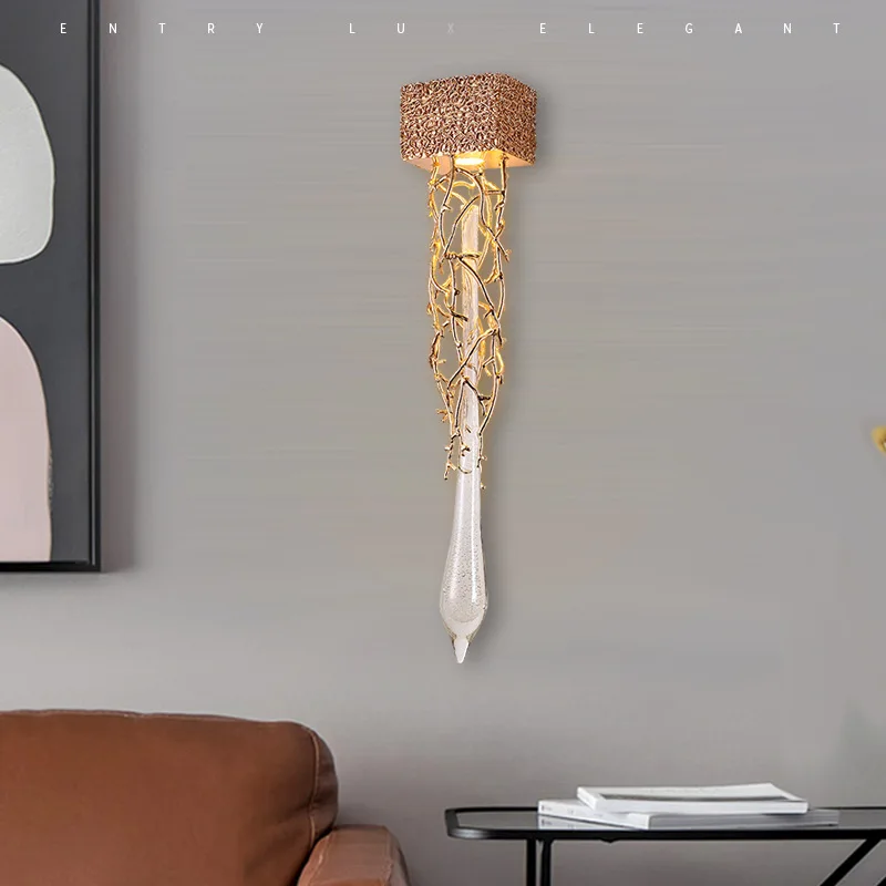 Postmodern creative Copper crystal wall lamp aisle background wall stairwell bedside living room wall lamp sample LED wall lamp
Postmodern creative Copper crystal wall lamp aisle background wall stairwell bedside living room wall lamp sample LED wall lamp