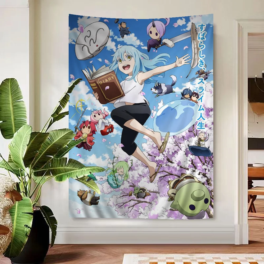 Аниме Tensei Shitara Slime Datta Ken большой настенный гобелен с принтом дешевые настенные