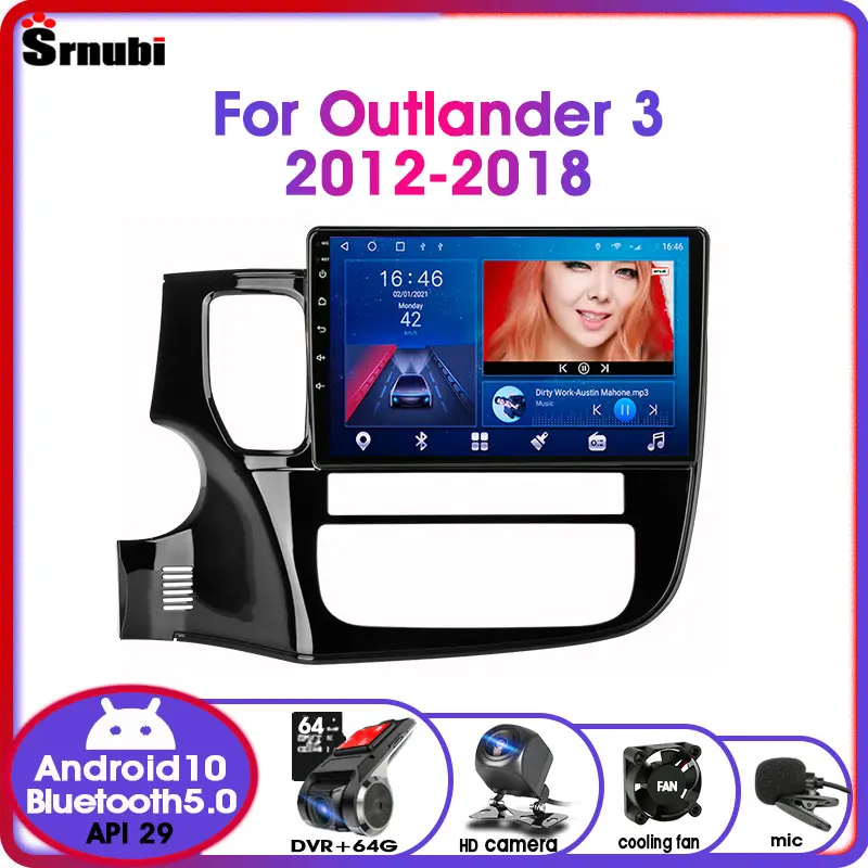 Автомагнитола 2DIN на Android 11 для Mitsubishi Outlander 3 2012-2018 мультимедийный видеоплеер с GPS 4G
