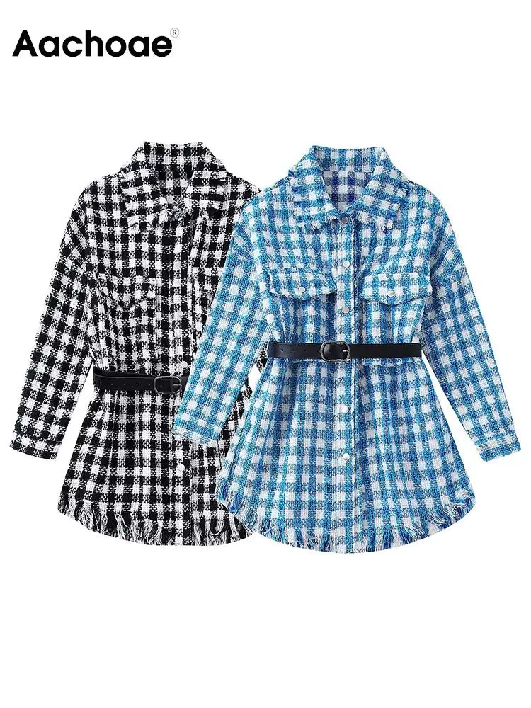 Aachoae Women Fashion Plaid Printed Coats With Belt Casual Turn Down Collar Long Sleeve Outerwear Ladies Single Breasted Coats
Aachoae Women Fashion Plaid Printed Coats With Belt Casual Turn Down Collar Long Sleeve Outerwear Ladies Single Breasted Coats