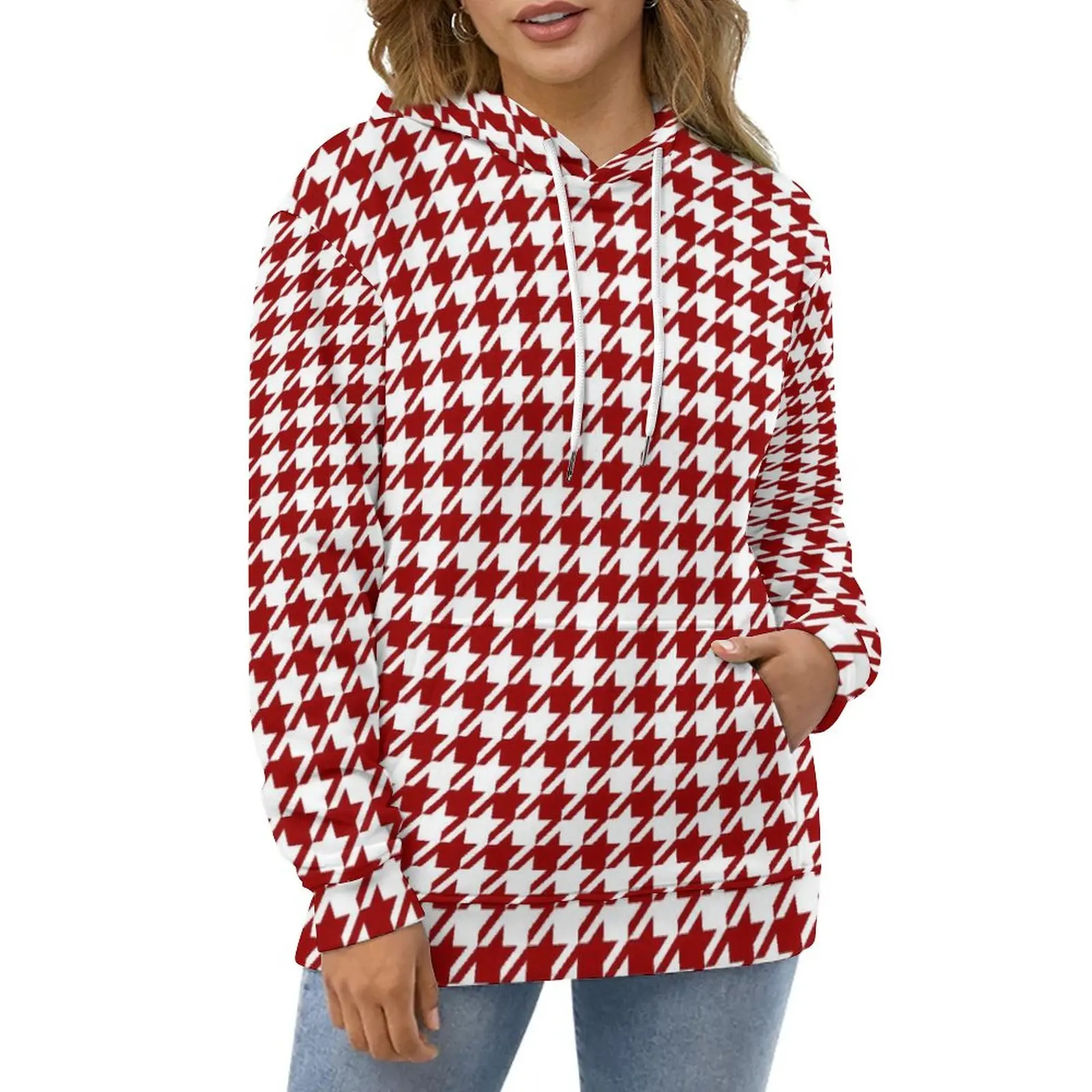 Houndstooth Casual Hoodies Red And White Y2k Hoodie Couple Long Sleeve Korean Fashion Custom Loose Oversize Sweatshirts
Houndstooth Casual Hoodies Red And White Y2k Hoodie Couple Long Sleeve Korean Fashion Custom Loose Oversize Sweatshirts