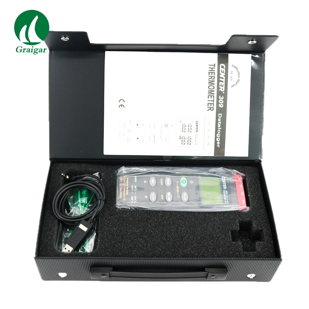 

CENTER-309 4 Channels K Type Thermometer Data Logger Temperature Meter -200~1370C,-328~2498F