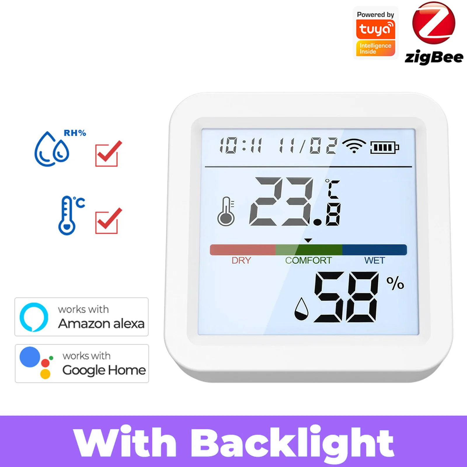 Tuya Smart WiFi Temperature And Humidity Sensor With LCD Display Smart For Zigbee Temperature Real-time Monitoring
Tuya Smart WiFi Temperature And Humidity Sensor With LCD Display Smart For Zigbee Temperature Real-time Monitoring