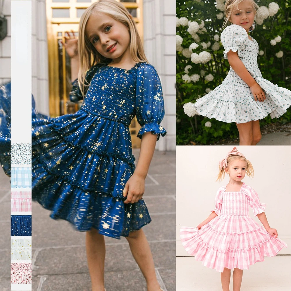 Printed Children's Cute Princess Skirt Square Neck Lantern Half Sleeve Floral Plaid Dress Elegant Bohemian Ball Gown Frocks
Printed Children's Cute Princess Skirt Square Neck Lantern Half Sleeve Floral Plaid Dress Elegant Bohemian Ball Gown Frocks