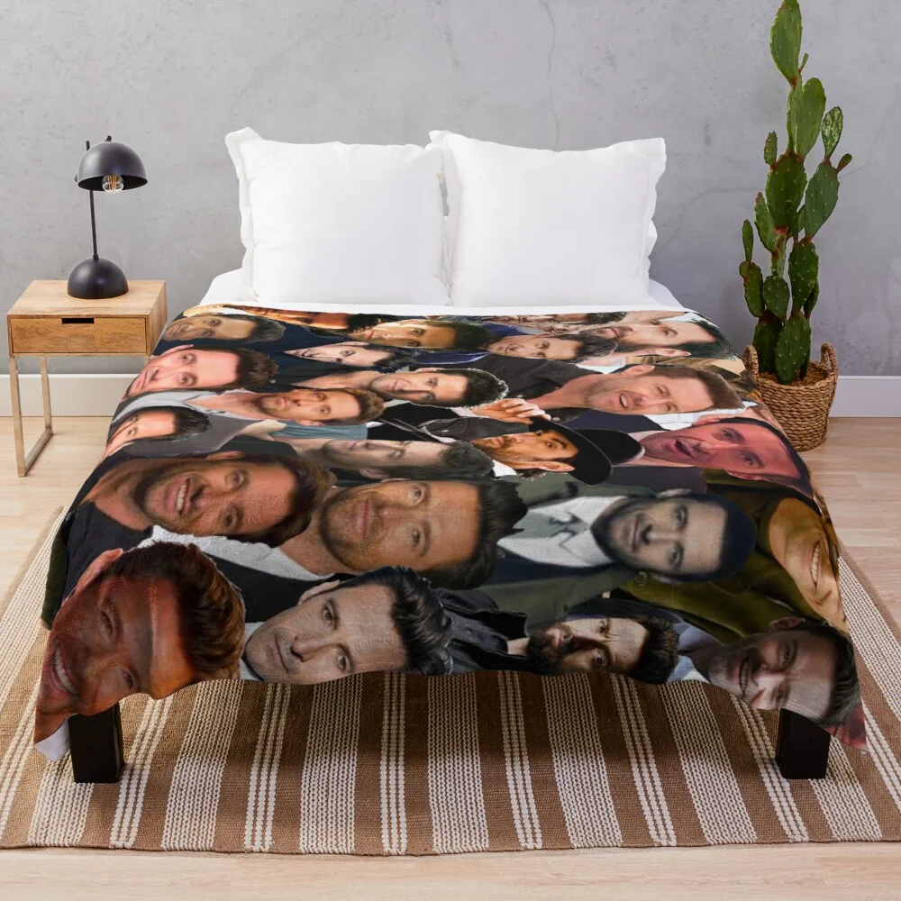 

Hugh Jackman Photo Collage Throw Blanket thin blanket decorative blankets cute blanket