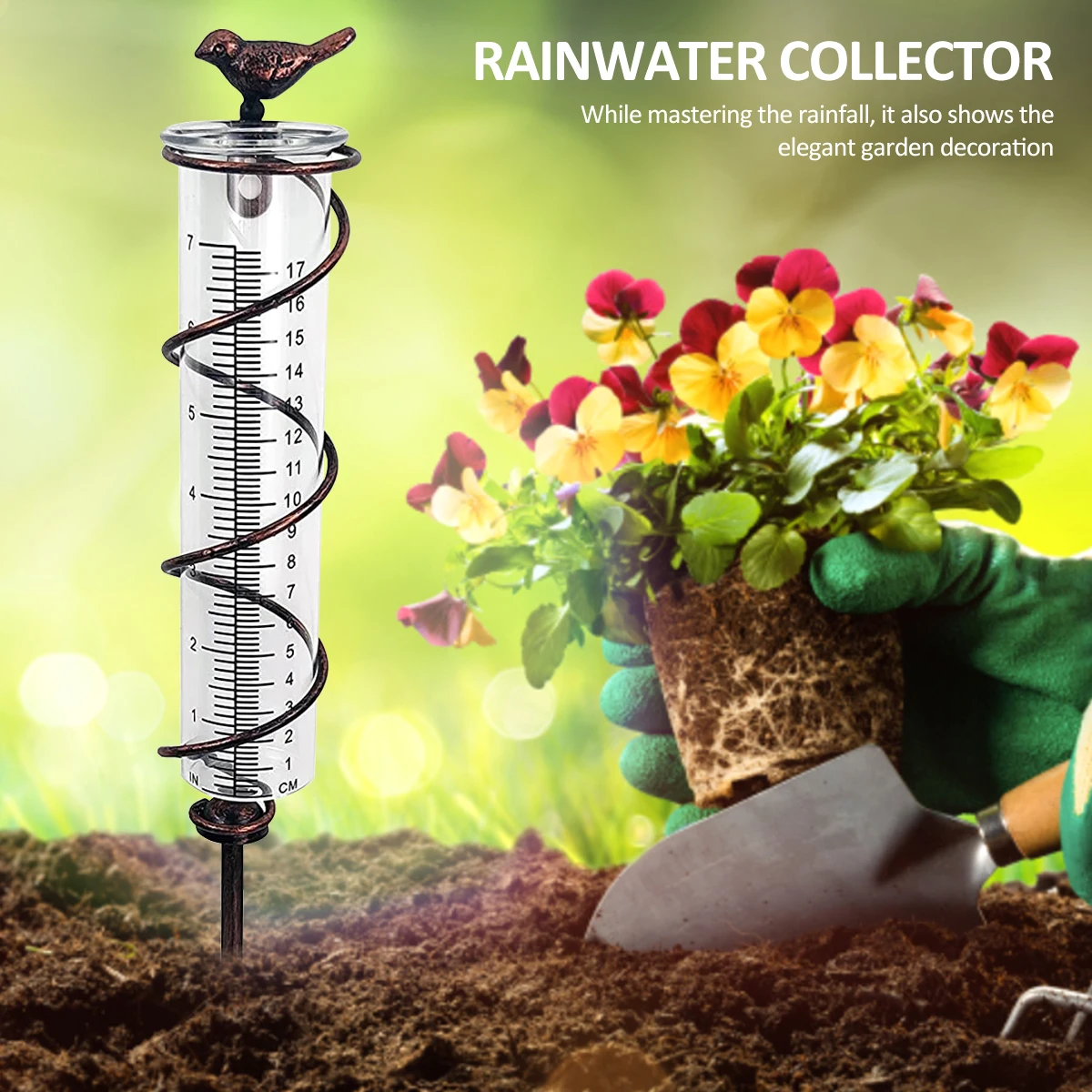 7 Inch Scale Rustproof Metal Rain Gauge with Cast Iron Bird Ornament Garden Water Rain Measurement Hanging Decoration
7 Inch Scale Rustproof Metal Rain Gauge with Cast Iron Bird Ornament Garden Water Rain Measurement Hanging Decoration