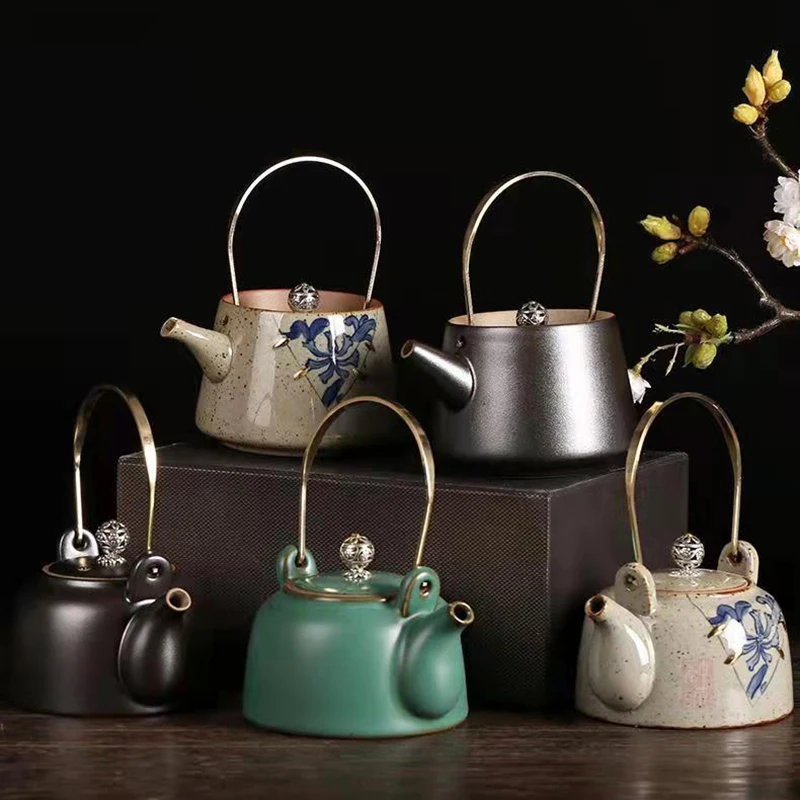 

Retro Lifting Beam Teapot Pu'er Teapot Pot for Tea Teapots Teaware Chinese Tea Set and Coffee Heated Kettle Puer Cup Mug Service