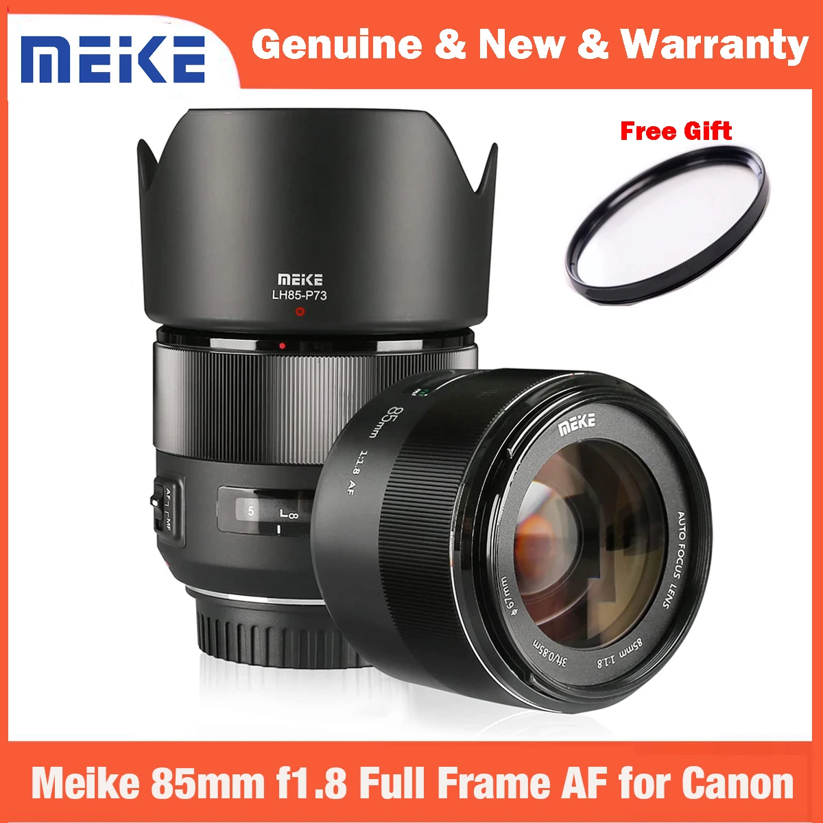 Meike 85mm F/1.8 Full Frame Auto Focus Portrait Prime Lens For Canon EOS EF Mount Digital SLR Cameras 1300D 600D200D 6D 5D 450D
Meike 85mm F/1.8 Full Frame Auto Focus Portrait Prime Lens For Canon EOS EF Mount Digital SLR Cameras 1300D 600D200D 6D 5D 450D