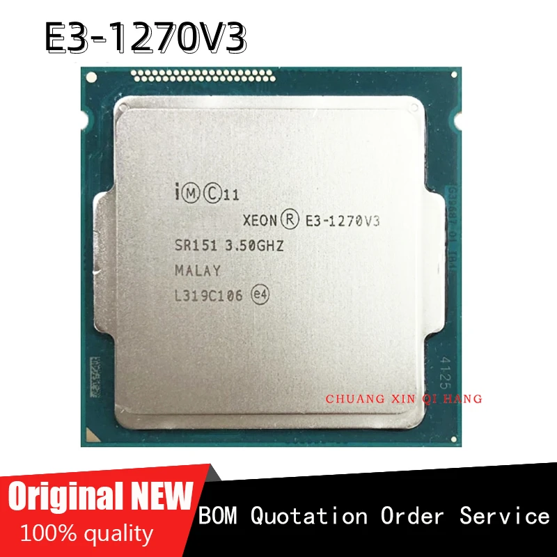 for Intel E3-1270V3 3.7 GHz Quad-Core Eight-Thread CPU Processor L2=1M L3=8M 82W LGA 1150 E3 1270 V3 Original
for Intel E3-1270V3 3.7 GHz Quad-Core Eight-Thread CPU Processor L2=1M L3=8M 82W LGA 1150 E3 1270 V3 Original