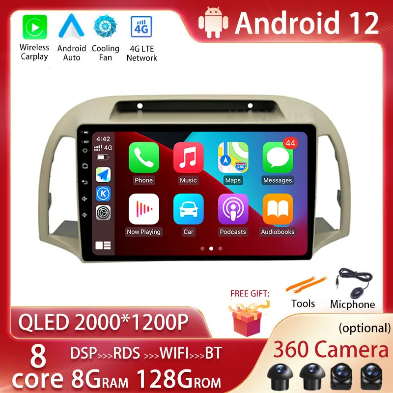 

9‘’ QLED Screen Android 12 Car Radio GPS Multimedia For Nisan March 2002 - 2010 Video Player Stereo Navigation NO DVD 2 DIN