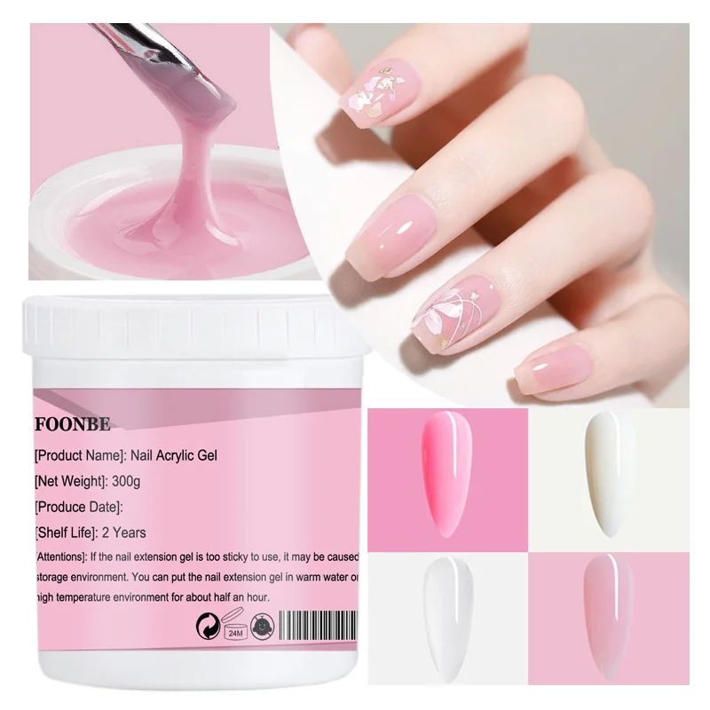 

300g Light Pink Jelly Gel Nail Extension Gel Clear Nail Poly Nail Quick Building Glue White Builder Acrylic Nail Art Manicure