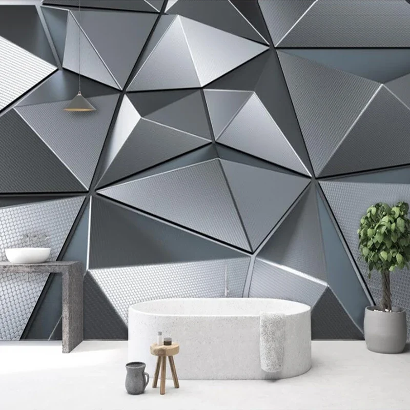 Custom Wallpaper Modern Technology Silver Grey 3D Abstract Geometric Pattern Mural Living Room Bedroom TV Background Wall Decor 
Custom Wallpaper Modern Technology Silver Grey 3D Abstract Geometric Pattern Mural Living Room Bedroom TV Background Wall Decor