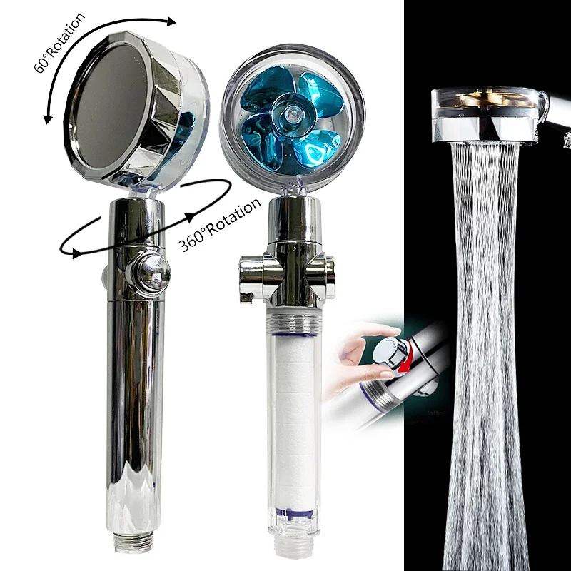 Shower Head Water Saving Flow 360 Degrees Rotating With Small Fan ABS Rain High Pressure Spray Nozzle Bathroom Accessories
Shower Head Water Saving Flow 360 Degrees Rotating With Small Fan ABS Rain High Pressure Spray Nozzle Bathroom Accessories