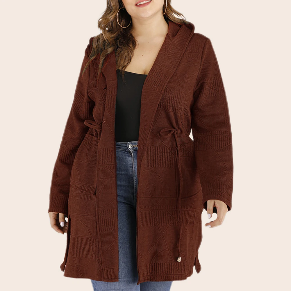 Plus Size Women Hooded Elastic Waist Pocket Casual Long Sleeve Jacket Hoodie Coat Sweater Middle Length Autumn Winter Cardigan
Plus Size Women Hooded Elastic Waist Pocket Casual Long Sleeve Jacket Hoodie Coat Sweater Middle Length Autumn Winter Cardigan