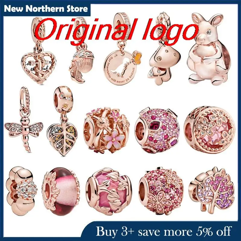 Hot 925 Sterling Silver Pink Rose-golden Sparkling Flower Pavé Leaf Charm Beads fit Original pandora Bracelets Women Jewelry
Hot 925 Sterling Silver Pink Rose-golden Sparkling Flower Pavé Leaf Charm Beads fit Original pandora Bracelets Women Jewelry