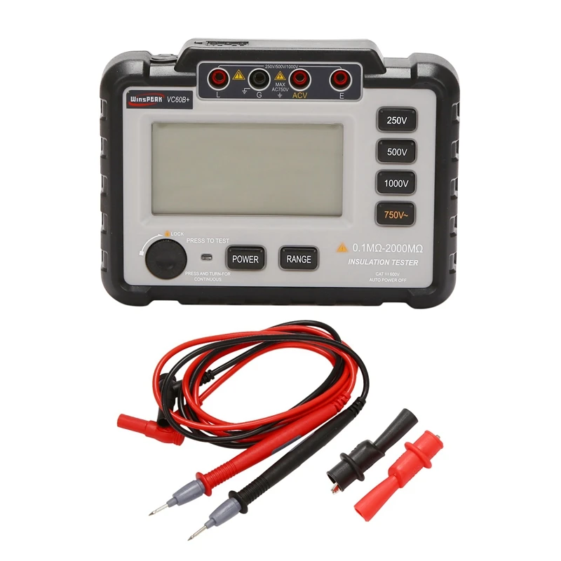 

Winspeak Vc60b+1000V Megger Insulation Tester Megohmmeter Ohm Tester Insinsulation Resistance Tester Meters Multimeter