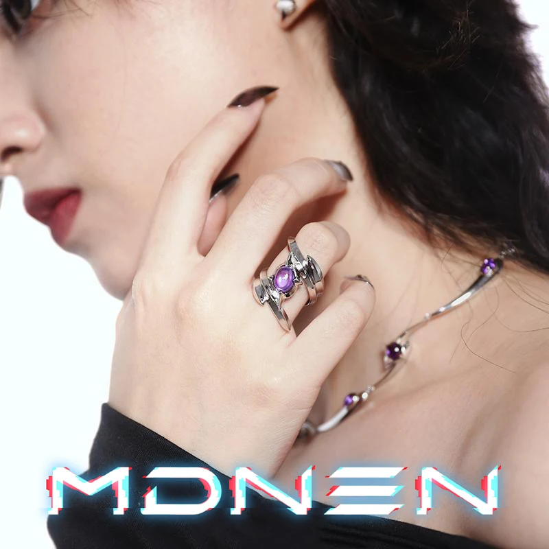 Niche punk black metal adjustable opening ring for men and women
Niche punk black metal adjustable opening ring for men and women