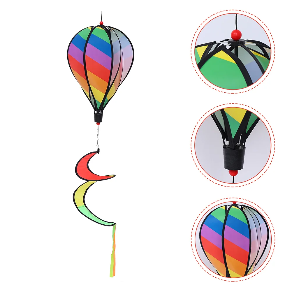 

2 Pcs Hot Air Balloon Ornament Outdoor Decoration Hanging Ornaments Spiral Pendants Cloth Balloons Wind Twisters Windmill Decors
