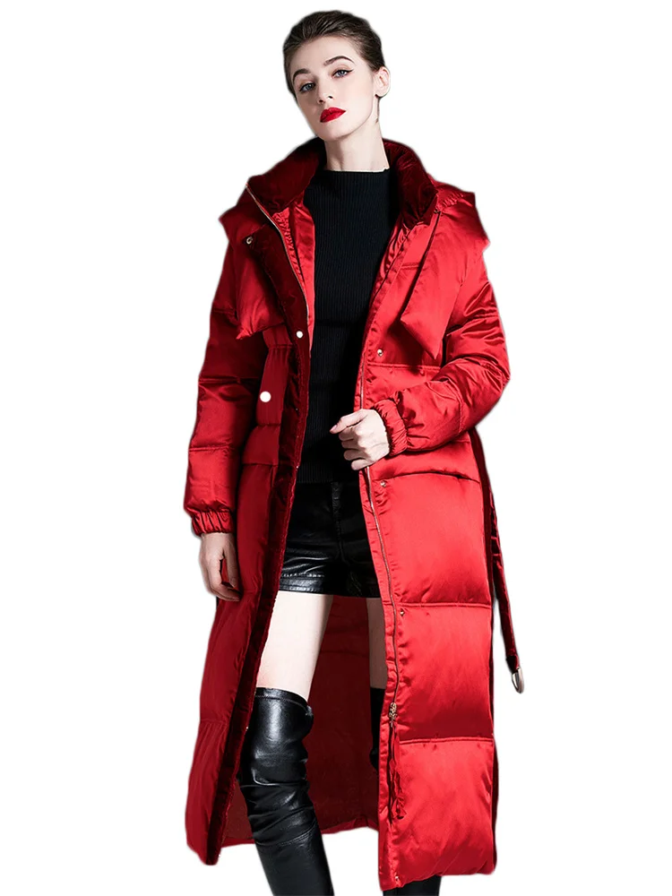 White Duck Down Coat Women Super Long Hooded Parkas Down Jacket 2022 Winter New Fashion Thick Luxury Red Black Loose Clothing
White Duck Down Coat Women Super Long Hooded Parkas Down Jacket 2022 Winter New Fashion Thick Luxury Red Black Loose Clothing