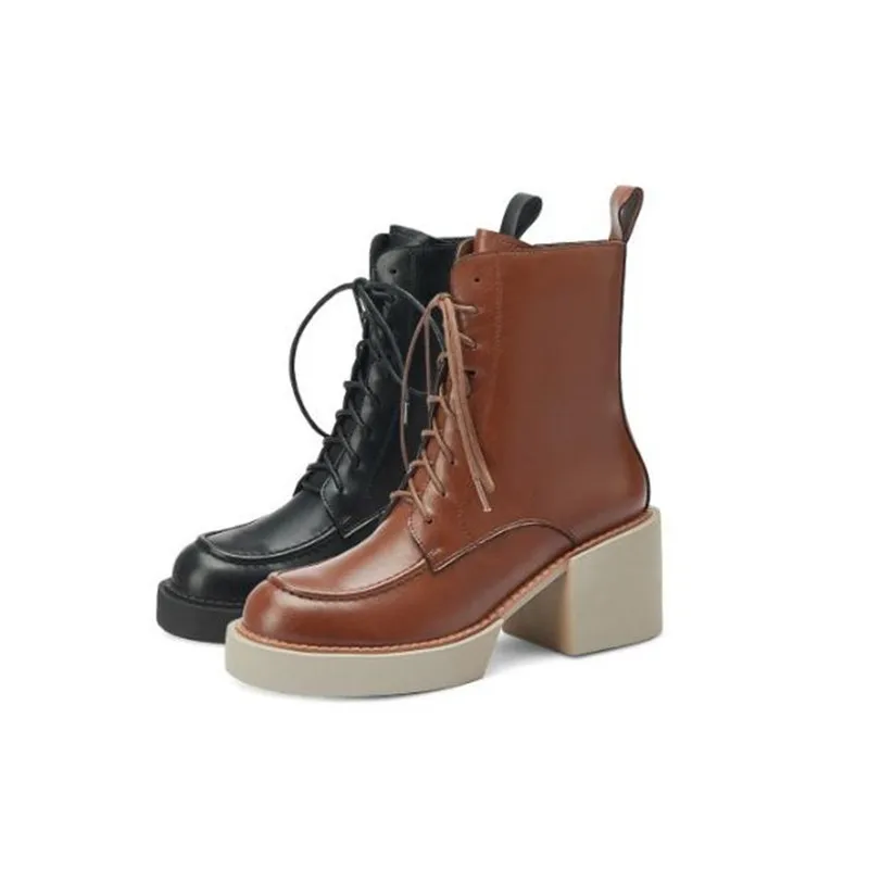 New Neutral Leisure Fashion Women Ankle Boots Motorcycle Boots Genuine Leather Thick Heels Autumn Winter Casual Shoes Woman
New Neutral Leisure Fashion Women Ankle Boots Motorcycle Boots Genuine Leather Thick Heels Autumn Winter Casual Shoes Woman