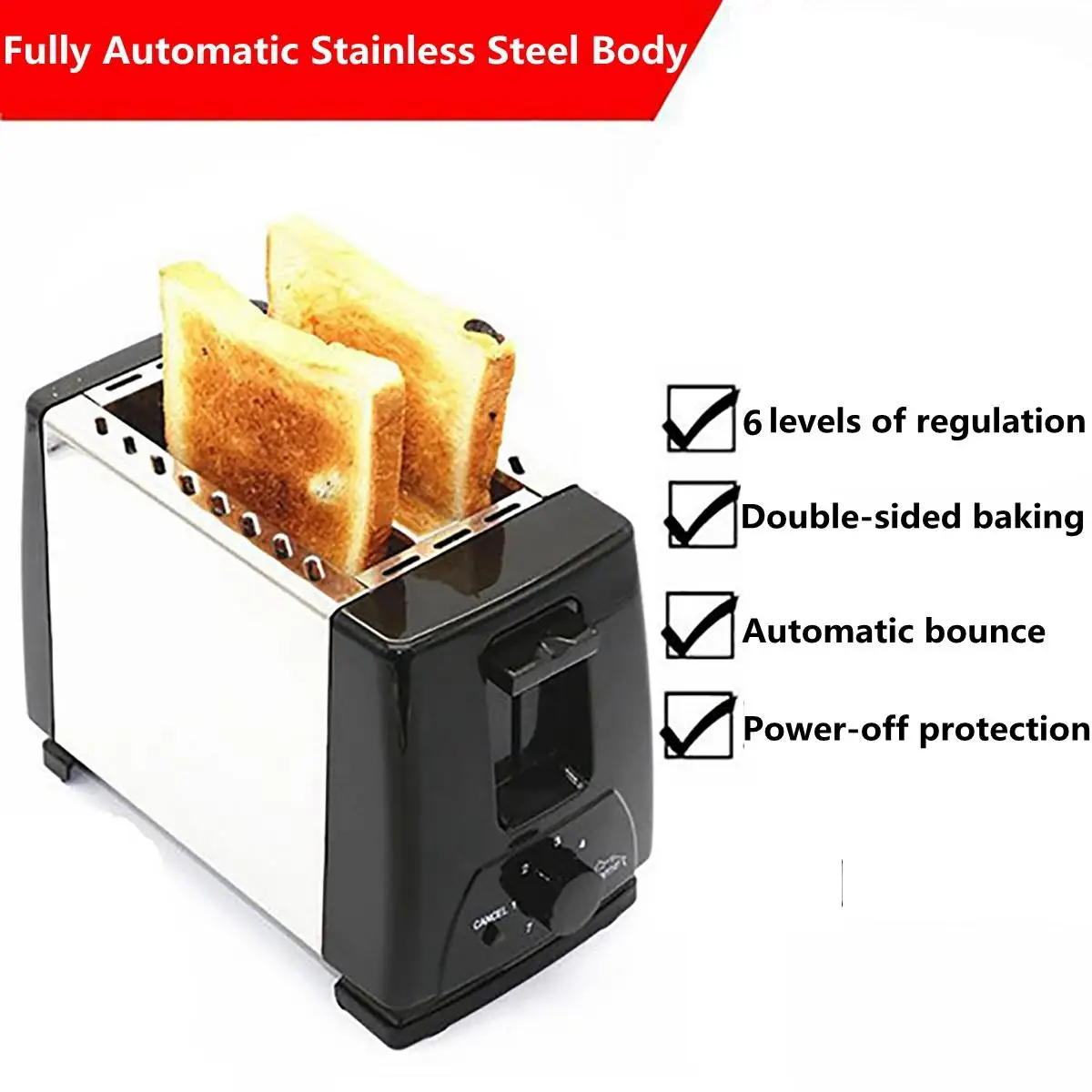750W 220V Toaster Bread Toasters oven baking kitchen appliances toast machine breakfast sandwich fast safety maker
750W 220V Toaster Bread Toasters oven baking kitchen appliances toast machine breakfast sandwich fast safety maker