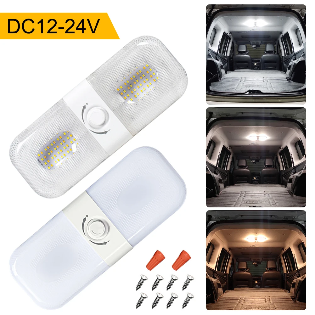 New RV Interior Light 120LED 1700LM 3 Color White Amber Dimmable Dome Light Ceiling Reading Light For RV Camper Trailers Boats
New RV Interior Light 120LED 1700LM 3 Color White Amber Dimmable Dome Light Ceiling Reading Light For RV Camper Trailers Boats