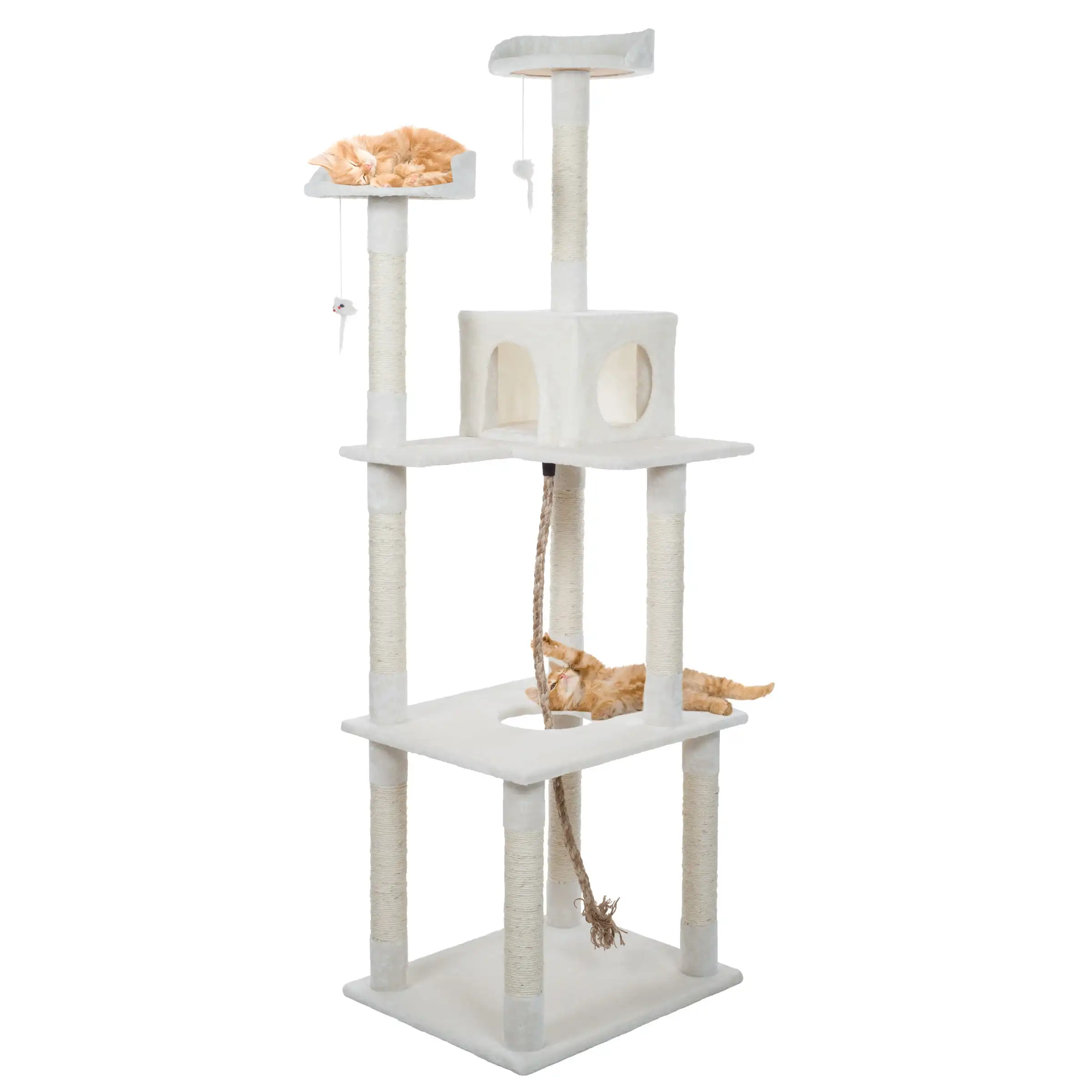 6-Foot Cat Tower - Napping Perches, Cat Condo, 9 Sisal Rope Scratching Posts, Hanging Toys and Rope – Cat Tree for Indoor Cats
6-Foot Cat Tower - Napping Perches, Cat Condo, 9 Sisal Rope Scratching Posts, Hanging Toys and Rope – Cat Tree for Indoor Cats