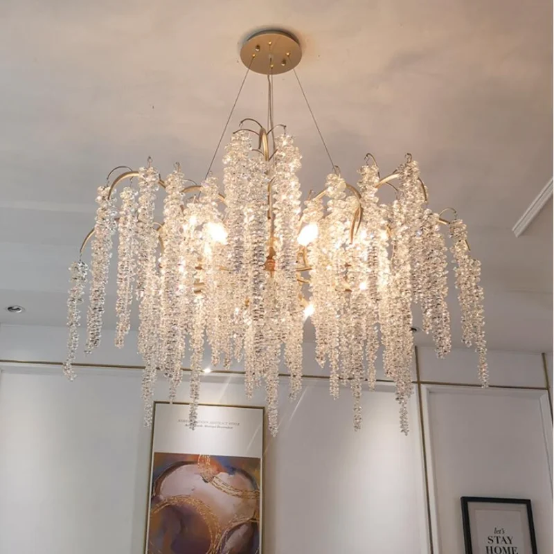 Pendant Lamp Led French copper branch crystal Chandelier living room luxury villa dining decorative bed art
Pendant Lamp Led French copper branch crystal Chandelier living room luxury villa dining decorative bed art
