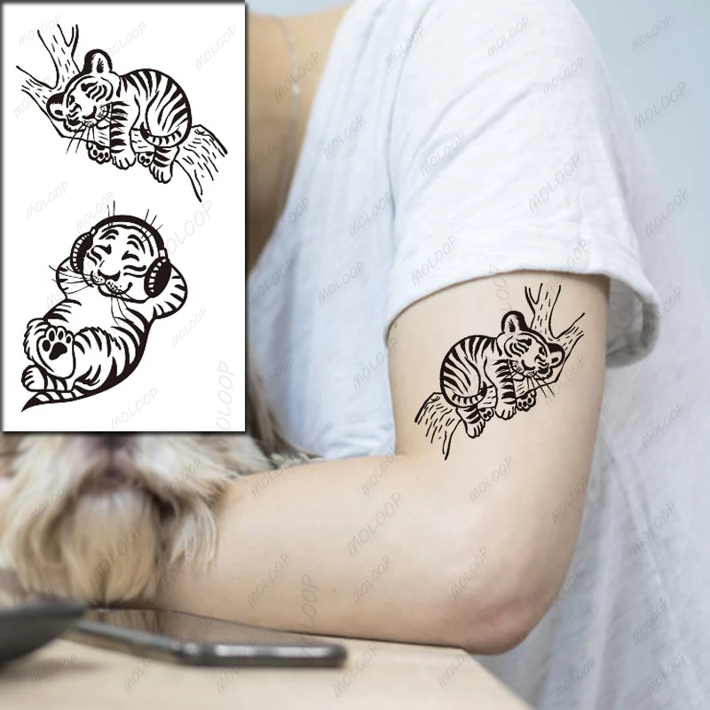 Tattoo Stickers Cute Tiger with Headset Holding Tree Animal for Women Men Fake Temporary Body Makeup Waterproof Art Kids
Tattoo Stickers Cute Tiger with Headset Holding Tree Animal for Women Men Fake Temporary Body Makeup Waterproof Art Kids