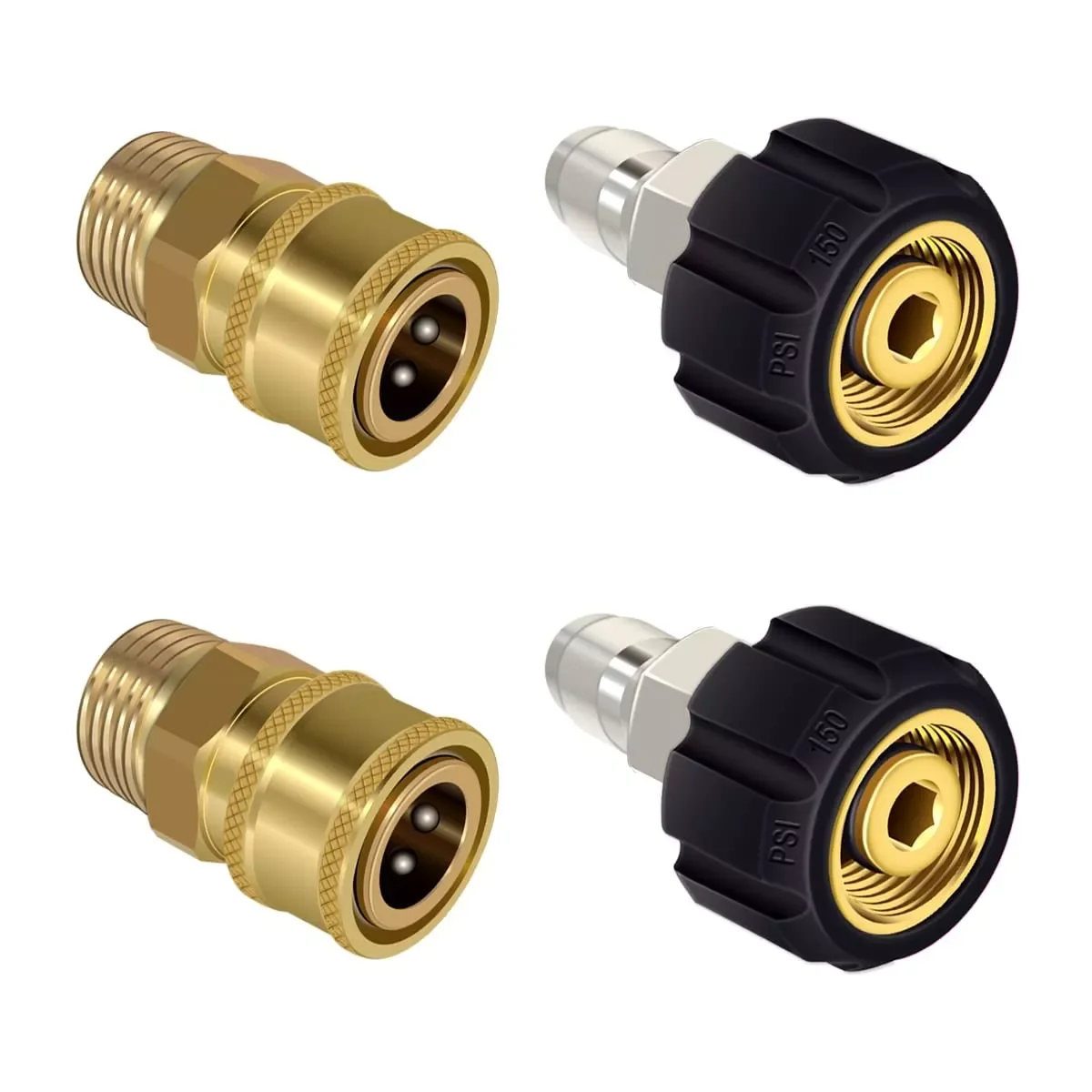 Pressure Washer Adapter Set M22-14 mm Swivel to 3/8 inch Quick Connect Pack 2 Car Window Washing Accessories
Pressure Washer Adapter Set M22-14 mm Swivel to 3/8 inch Quick Connect Pack 2 Car Window Washing Accessories