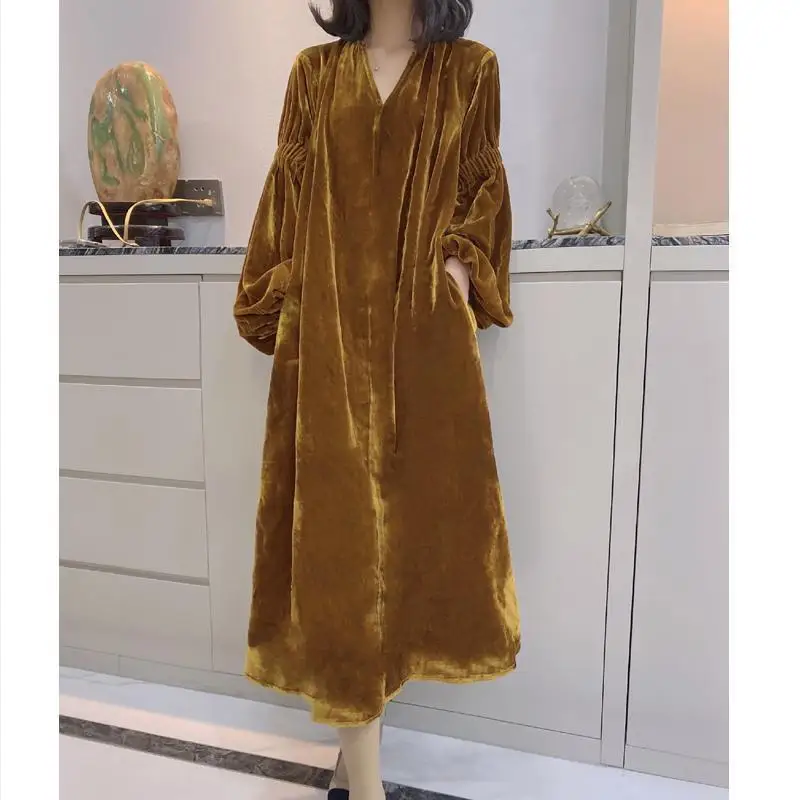 Woman Velvet Print Dress Female Skinny Warm Thicken Fashion Elegant Party Dresses Ladies Pleated Loose Dresses Vestidos G368
Woman Velvet Print Dress Female Skinny Warm Thicken Fashion Elegant Party Dresses Ladies Pleated Loose Dresses Vestidos G368
