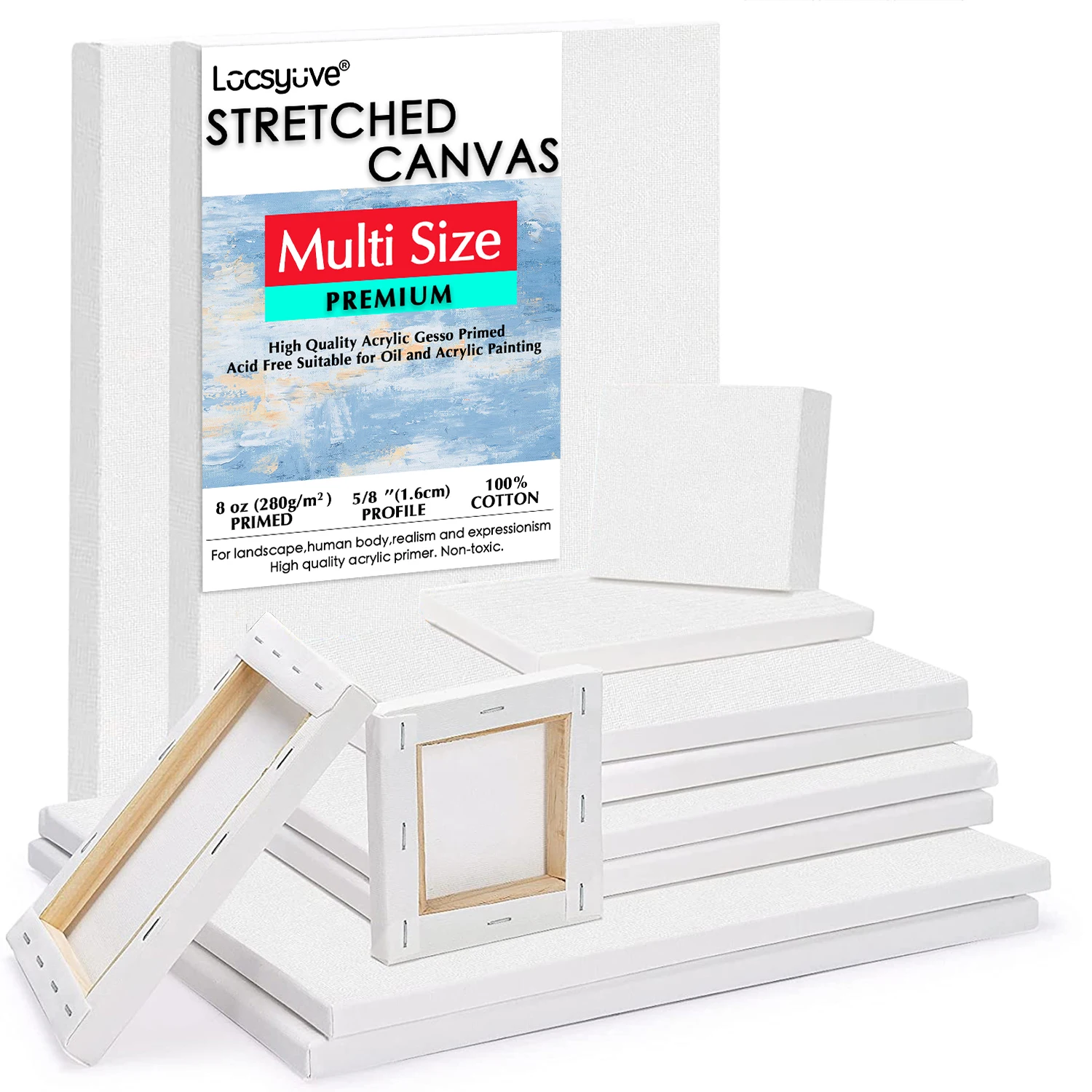 Stretched Canvas, Pack of 5, Primed White Blank Canvas Boards,Art Supplies for Acrylic Pouring and Oil Painting, 100% Cotton
Stretched Canvas, Pack of 5, Primed White Blank Canvas Boards,Art Supplies for Acrylic Pouring and Oil Painting, 100% Cotton