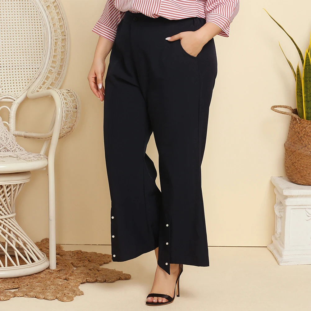 Plus Size Women Solid Casual Wide Leg Pants Trousers Pocket Solid Color Trousers Ladies Cropped Pants
Plus Size Women Solid Casual Wide Leg Pants Trousers Pocket Solid Color Trousers Ladies Cropped Pants