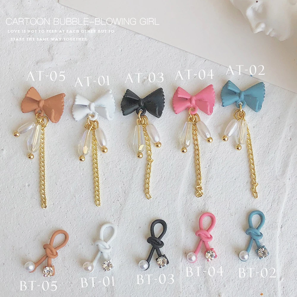 10Pcs Nail Bowtie Tassel Dangles Art Jewelry 5 Colors Bow Shaped Pendant Designer Charms For Acrylic Nail Gel Polish Decoration
10Pcs Nail Bowtie Tassel Dangles Art Jewelry 5 Colors Bow Shaped Pendant Designer Charms For Acrylic Nail Gel Polish Decoration