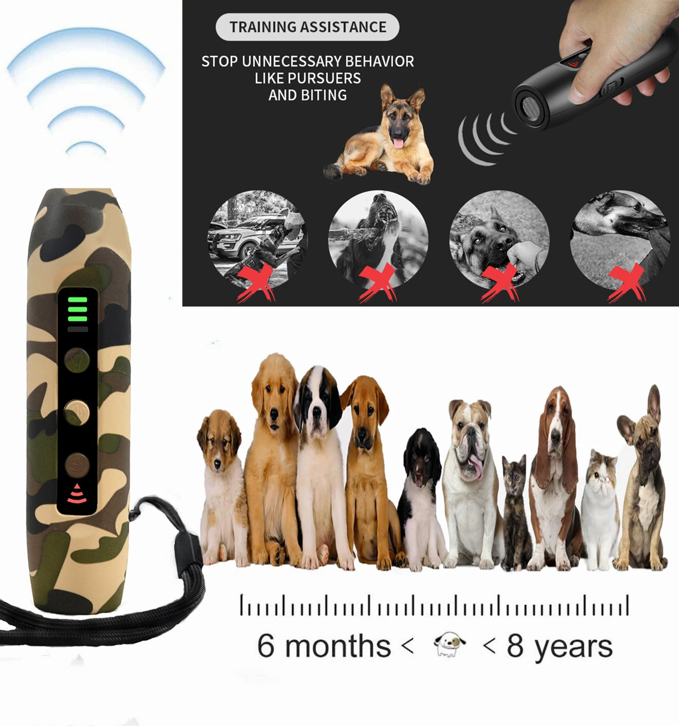 3 In 1 Ultrasonic Anti Barking Device Dog Bark Deterrent Devices Dog Training 3 Modes Rechargeable
3 In 1 Ultrasonic Anti Barking Device Dog Bark Deterrent Devices Dog Training 3 Modes Rechargeable