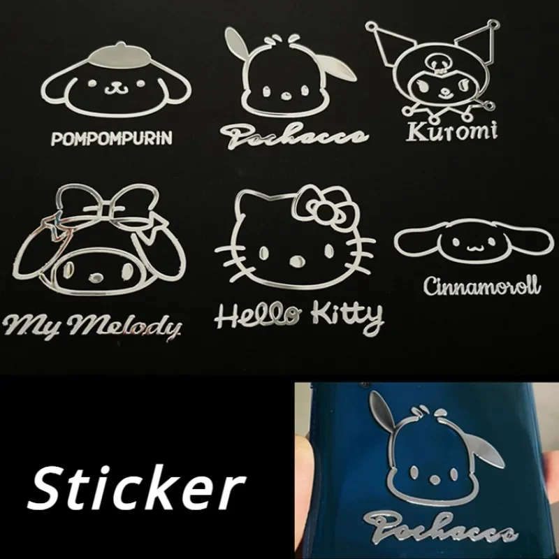 

Стикер Hello Kitty Sanrio Kuromi Cinnamoroll аниме Kawaii, милые Мультяшные креативные металлические стикеры «сделай сам» для девочек, водонепроницаемая наклейка