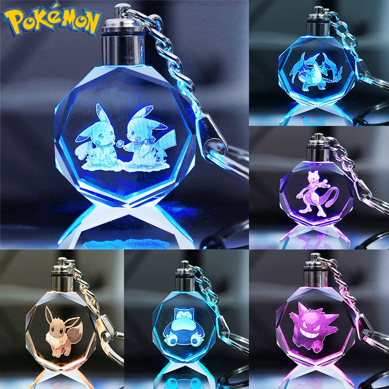 Pokemon Anime Figure Pikachu Charizard Mewtwo Eevee Crystal Luminous Keychain Pendant Accessories Children's Toys Birthday Gifts 
Pokemon Anime Figure Pikachu Charizard Mewtwo Eevee Crystal Luminous Keychain Pendant Accessories Children's Toys Birthday Gifts